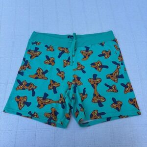Men's XL ALAB Turquoise Mint Mushroom Psychedelic Print Lounge Sweat Shorts